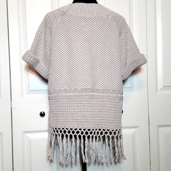 Current Elliott Light Grey Fringe Bottom Sweater - Picture 3 of 8